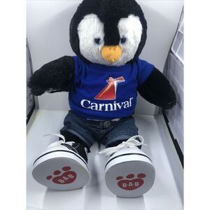 BAB CARNIVAL CRUISE SHIP LOGO BUILD A BEAR PENGUIN BAB PLUSH, Vintage  15”. Rare